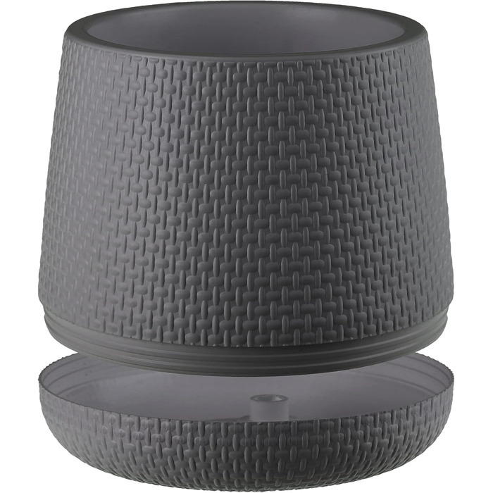 Верденія Горщик для квітів Агат Сірий, 23 см - пластиковий горщик для дому та саду