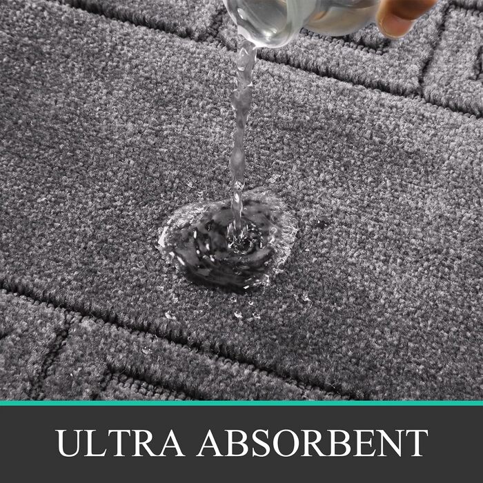 Набір килимків для ванної кімнати Pauwer, 3 шт., неслизькі, мікрофібра, сірий. Спеціальні розміри: 50x80 см + 50x120 см + 50x150 см. Машинне прання.