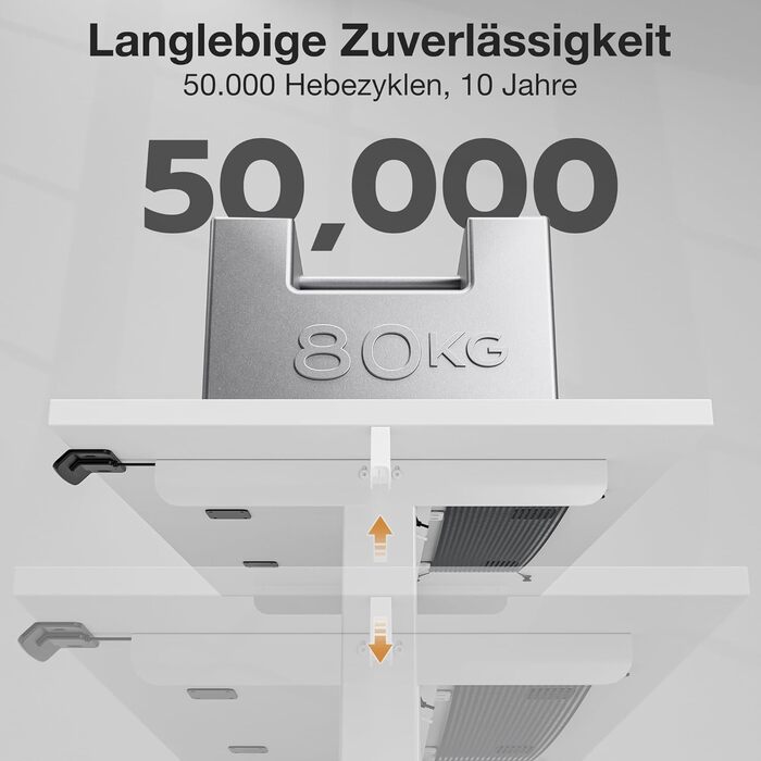 Електричний регульований стіл 120x60 см з пам'яттю, для офісу та дому. Комп'ютерний стіл з кабелеуправлінням та гачками, білий.