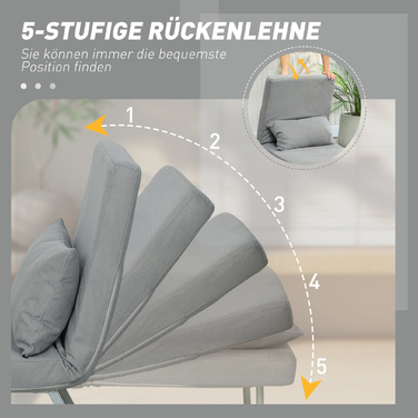 Крісло-ліжко, м'яке крісло, трансформується в гостьове ліжко, ергономічне, світло-сіре