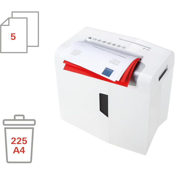 Шредер HSM Shredstar X5: безпечний знищення документів P-4, 4.5x30 мм, для дому та офісу, знищення паперу, CD, DVD, кредитних карт, 18л контейнер