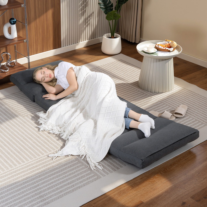 Крісло-мішок з функцією ліжка, регульована спинка, складане, до 120 кг, 70 x 72 x 56 см, темно-сірий