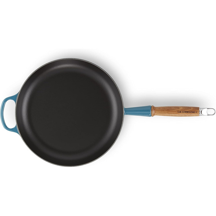 Сковорода Le Creuset Signature з чавуну з дерев'яною ручкою, 28 см, Deep Teal