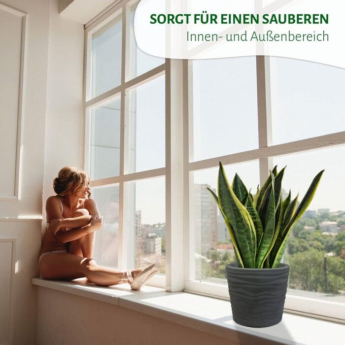 Квітчар Trento: круглий горщик для рослин, стійкий до погодних умов, антрацит, діаметр 35 см