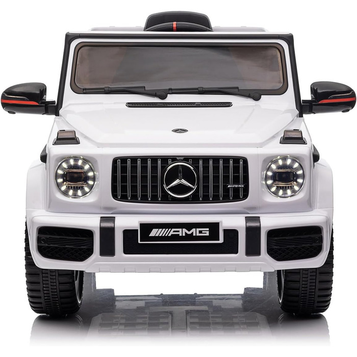 Дитячий електромобіль Mercedes G63 AMG 4x4, 180 Вт, шкіряне сидіння, EVA-колеса, 12V 9Ah, пульт, білий