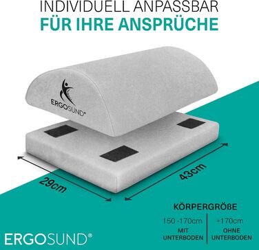 Підставка для ніг під стіл Ergostand Premium, сіра. Регульована, ергономічна, з неслизьким покриттям. Для дому та офісу.