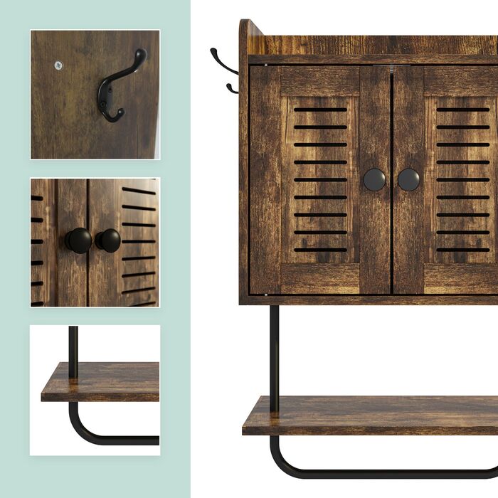 Підвісна поличка Relaxdays з тримачем для рушників