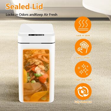 Набір відер для сміття автоматичний 12л 2шт Mavista Sensor - для кухні, ванної кімнати, офісу, гігієнічний, герметичний, сучасний дизайн