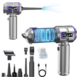 Акумуляторний ручний пилосос для авто та дому 16000Па, портативний міні-пилосос 4-в-1 для диванів, клавіатур, кухні та шерсті тварин