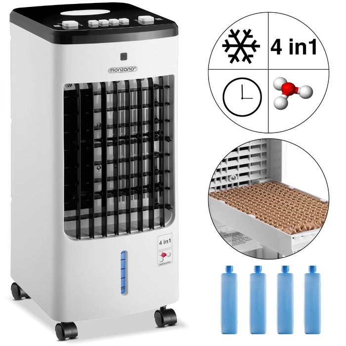 Мобільний кондиціонер Aircooler 4в1 білий/чорний 3.5л