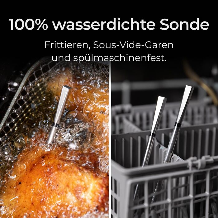 MEATER Pro Duo: Розумний термометр для м'яса | Висока термостійкість 550°C | Велика дальність | Сертифікована точність | Для приготування на грилі, в духовці, мангалі, коптильні, фритюрниці | 50+ рецептів в додатку