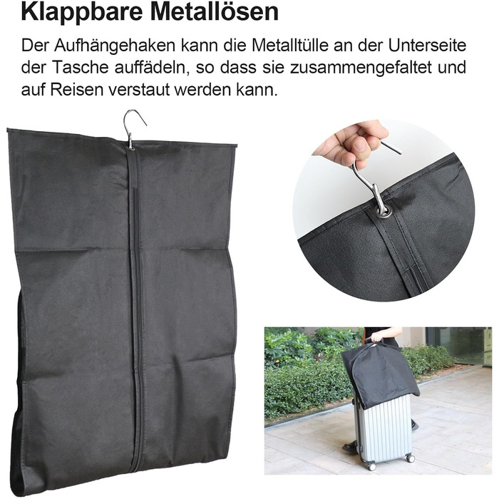 Чохли для одягу BOMEI PACK (60x160 см) - 4 шт. Захисні мішки для костюмів, піджаків та суконь.