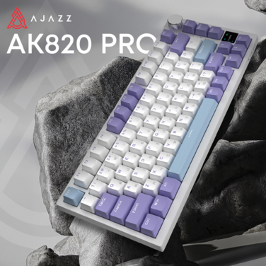 Бездротова механічна клавіатура Ajazz AK820 PRO PRO 75% Gift Switch White RGB   (AK820PRO-G-PWB)