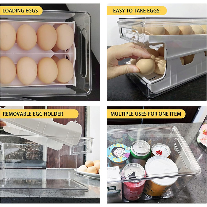 Організатор для яєць Virmate - 24 ячейки, зелений, для холодильника, з кришкою