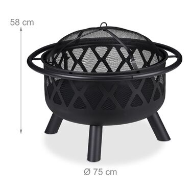 Вогнище Relaxdays з грилем та захистом від іскор