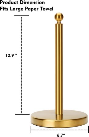 Тримач для паперових рушників на стільницю з обважченою основою, нержавіюча сталь, золото