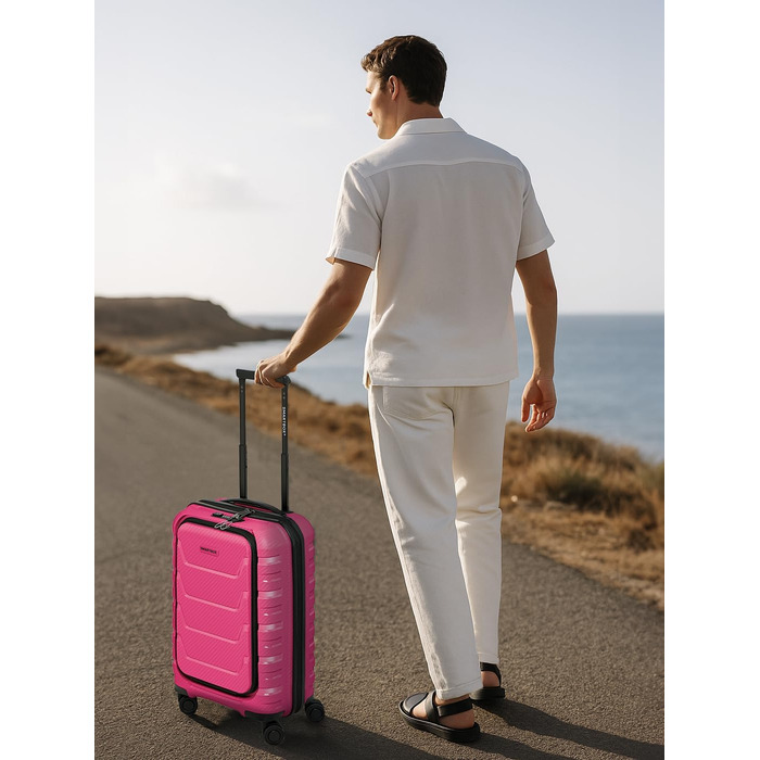 Набір валіз Smartbox Hartschalen 3-в-1: розширювані, з TSA-замком, з відділенням для ноутбука (рожевий)
