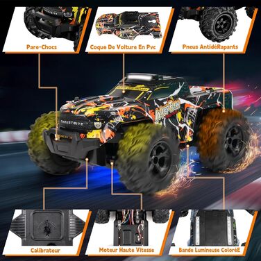 RC Автомобіль 1:18 Gelb - Швидкісний позашляховик 2.4GHz з LED, 25 км/год, 2 акумулятори для хлопчиків від 3 років