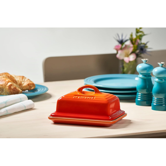 LE CREUSET Контейнер для масла Steinzeug, 900 г, 17 x 12.5 x 9 см, Червоний (Огнецвет)