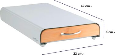 Організатор для капсул Nespresso, металевий, на 50 капсул, білий (з бамбуком)