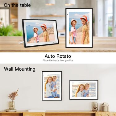 Цифровий фоторамка 10.1 дюйма, WiFi, 32GB, IPS сенсорний екран, HD 1280x800, автоматичне обертання, підтримка фото та відео, чорний