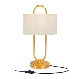 Relaxdays Настільна лампа U-подібної форми з лляним абажуром