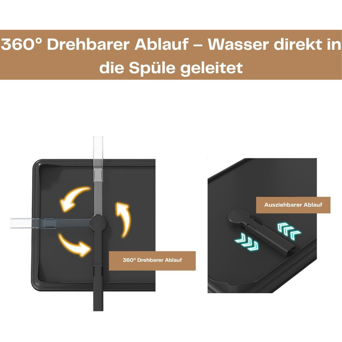 Сушарка для посуду з нержавіючої сталі 2-ярусна Abtropfgestell: компактна, з піддоном, тримачем для столових приладів, 360° вилив