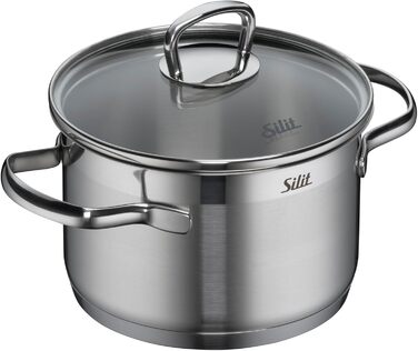 Набір каструль Silit Toskana Induktion 4 шт. з нержавіючої сталі, з кришкою з термостійкого скла, антипригарне покриття відсутнє
