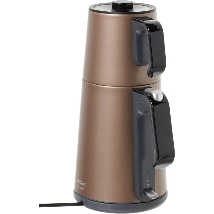 Електричний чайник Arzum Ehlikeyf – турецький чайник, 2200W, 3,5л, 1,2л глечик, нержавіюча сталь, регулювання температури, захист від сухого кипіння
