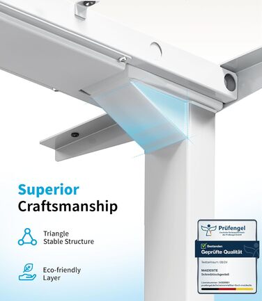 Електричний регульований стіл MAIDeSITe T2 Pro Plus (Чорний, Сірий) з 2 моторами, 3 ступені регулювання та пам'ять