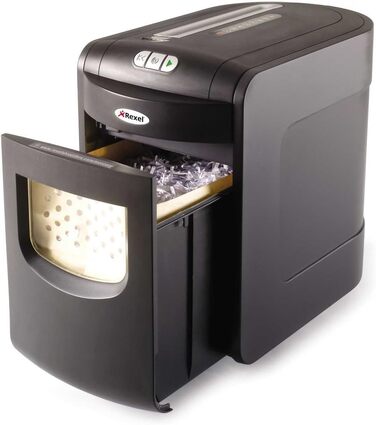 Шредер Rexel REM820 для документів, мікроріз, ручний привід, 21 л, чорний