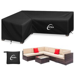 Чохол для сауни/лаунж-меблів Kipiea L-подібної форми, водонепроникний, 420D, для саду, 250x250x85x78/200x250x85 см