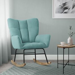 Крісло-гойдалка ML-Design Salbei з оббивкою під фліс, дерев'яні полози, для вітальні/спальні/балкона