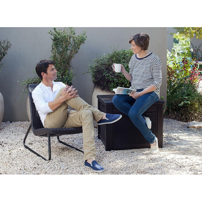 Скриня для зберігання Keter City Box 113л, деревоподібний дизайн, 55x44x57.8 см - для балкона та малих площ