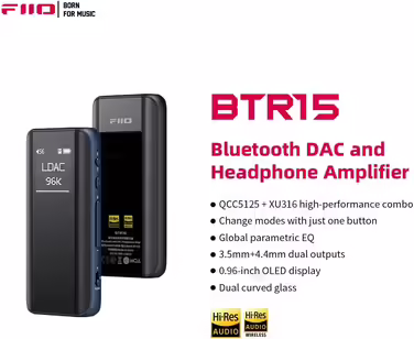 FIIO BTR15 Bluetooth підсилювач для навушників, чорний