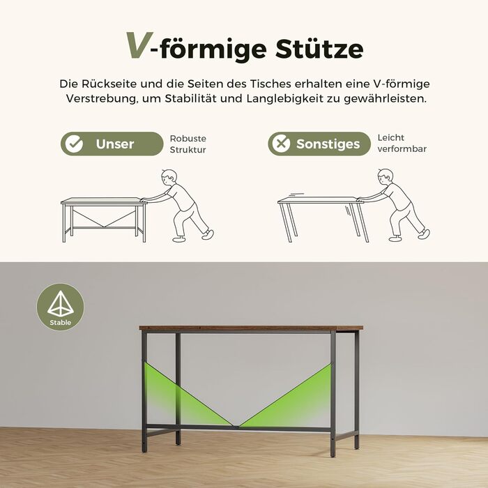 Комп'ютерний стіл Mericonia 120 см, ігровий стіл для невеликих приміщень, білий стіл для дому та офісу, стіл для студентів