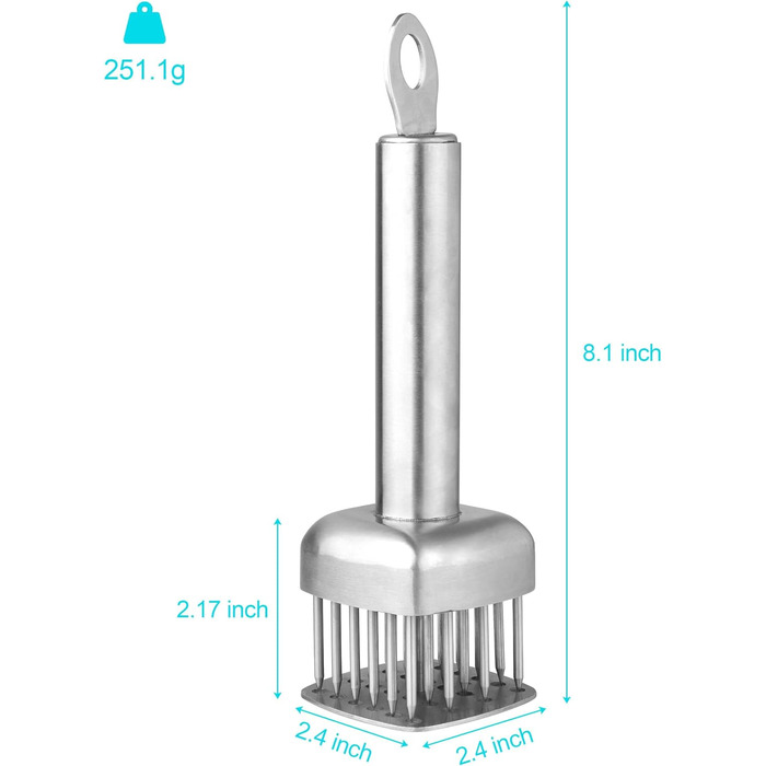 Тендерайзер для м'яса Aliglow з нержавіючої сталі 304 - стейк, яловичина, птиця - суцільний метал