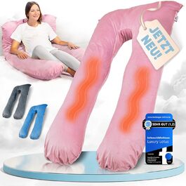 Подушка для сну на боці Lotus [З підігрівом] XXL, подушка комфорту, вагітність, подушка для годування, для кращого та здоровішого сну | (Еріка-фіолетовий)