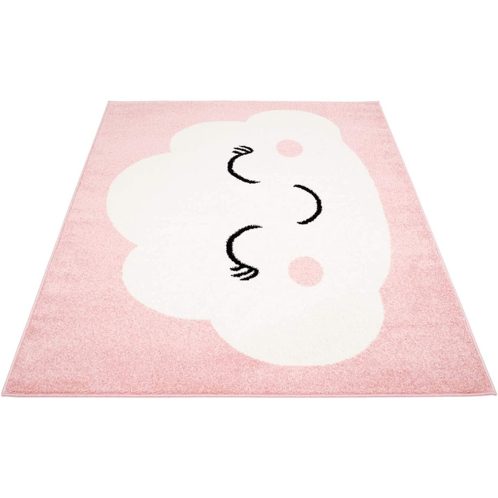Килим міський дитячий килимок Bubble Kids плоский ворс з мотивом хмари в дитячу кімнату Розмір 120х160 см (80 cmx150 см, рожевий)