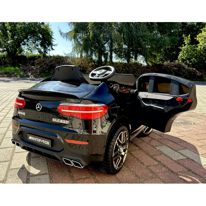 Дитячий електромобіль Mercedes GLC 63S 4x4 з пультом керування, м'якими колесами EVA, шкіряним сидінням та USB