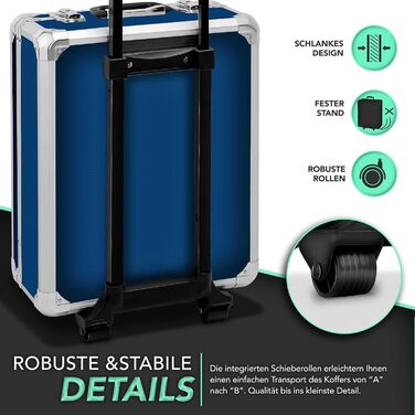 Набір інструментів TRESKO 1400 предметів у валізі: професійний кейс з інструментами з хромо-ванадієвої сталі (синій)