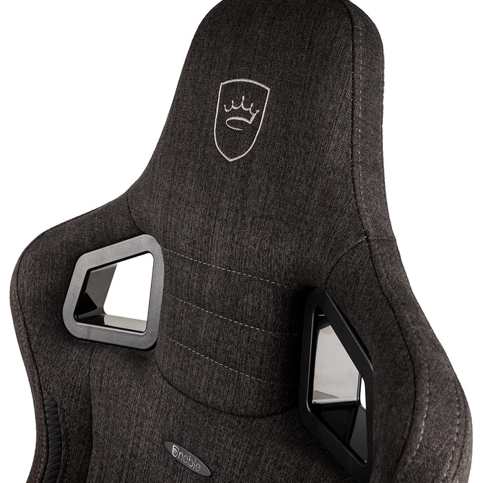 Крісло ігрове Noblechairs Epic Compact TX, ергономічне, сіре, з підтримкою голови та попереку, для тіла до 120 кг, дихаюча тканина