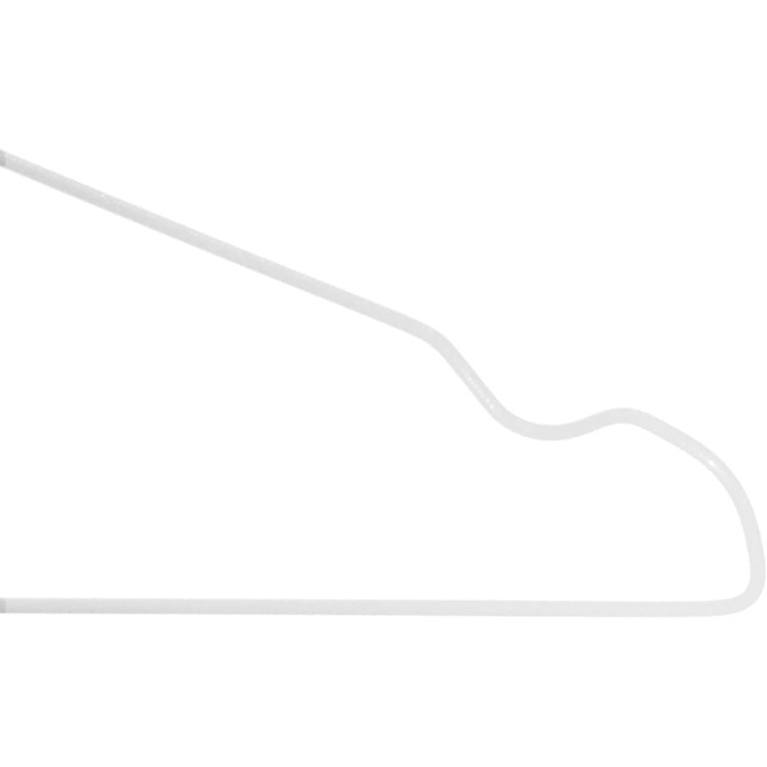 Металева вішалка для одягу Hagspied, дротяна вішалка з високоякісним цинковим покриттям, біле порошкове покриття з перемичкою і спідницею
