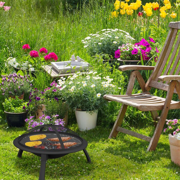 Вогнище Relaxdays з грилем