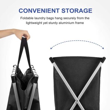 Сортувальник для білизни Oxford Trio з 3 відділеннями (102L) - Чорний