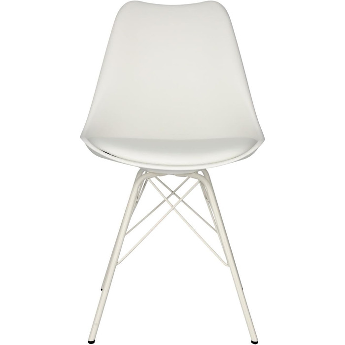 AC Design Їдальні стільці Emanuel, PU/Метал, 2 шт, Білий/Білий, 48,5 x 85,5 x 54 см