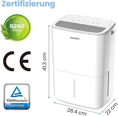 Зволожувач повітря COMFEE 12L з автоматичною відтайкою та дитячим замком, для приміщень до 20 м² (50 м³), екологічний фреон R290