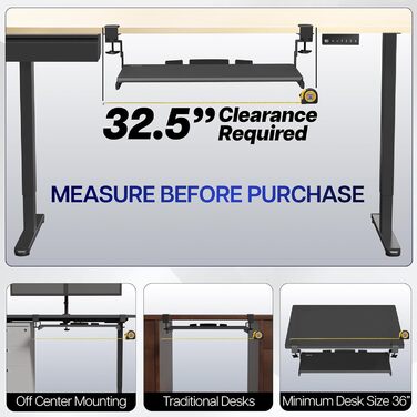 Підставка для клавіатури VIVO MOUNT-KB05HB, регульована висота, чорна