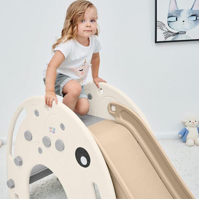 Дитяча гірка Baby Vivo Elefant - пластикова, для дому та саду, колір кавовий/коричневий