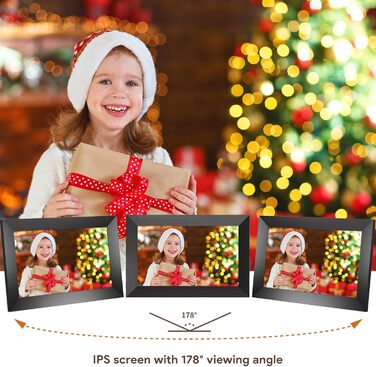 Цифрова фоторамка YUUTY WLAN 10.1 дюймів, 32ГБ, HD IPS LCD сенсорний екран 1280x800, автоматичний поворот, підтримка віддаленого передачі фото